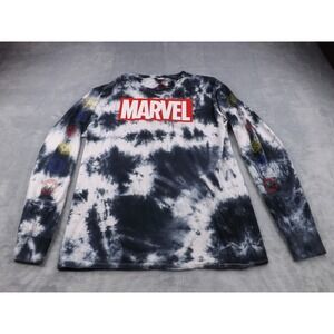 Marvel Tie Dye‎ Long Sleeve Shirt Men's Size M Black/White/Multi  Super Heroes